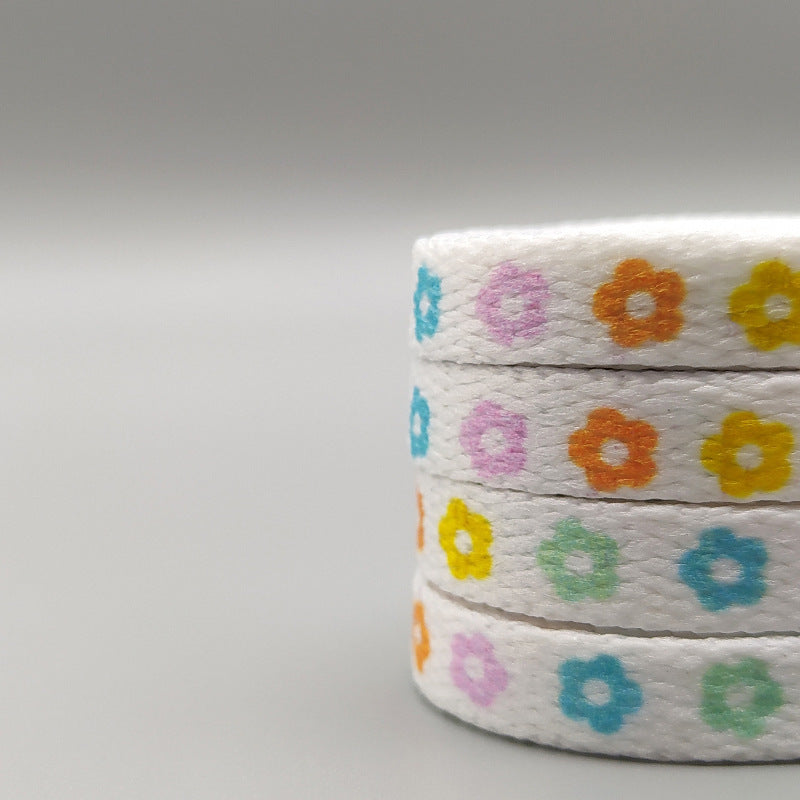 Duplex Printing Colorful Flower Casual Shoelaces